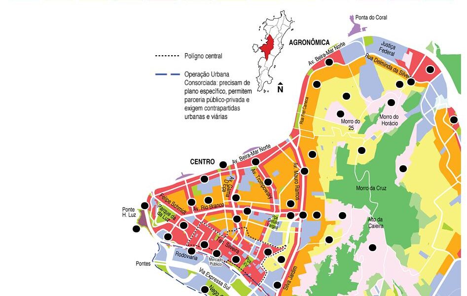 mapa plano diretor de Florianópolis futuro da cidade audiências públicas reportagens estatuto da cidade cristian edel weiss jornalista de dados multimídia Diário Catarinense