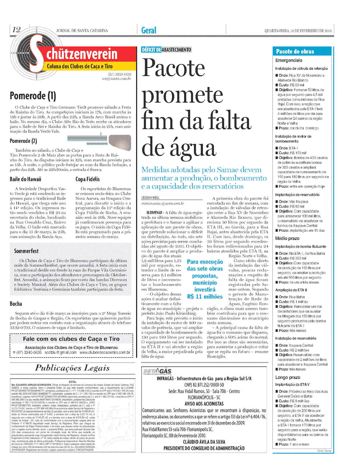 Bairros falta de ficarão sem água em blumenau samae calor eta Cristian Edel Weiss Jornal de Santa Catarina jornalista de dados multimídia Alemanha Brasil