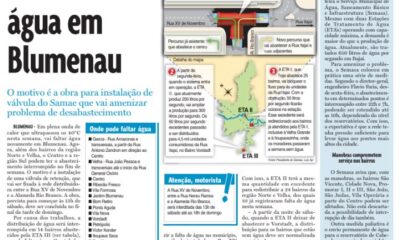 Bairros ficarão sem água em blumenau samae calor eta Cristian Edel Weiss Jornal de Santa Catarina jornalista de dados multimídia Alemanha Brasil