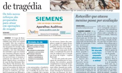 Bombeiros treinam caes salvamento tragedia desabamento treinados corpo de bombeiros Cristian Weiss Jornal de Santa Catarina jornalista de dados multimídia Alemanha Brasil