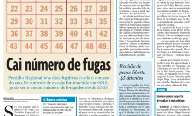 Cai número de fugas no presídio de Blumenau Cristian Edel Weiss Jornal de Santa Catarina jornalista de dados multimídia Alemanha Brasil
