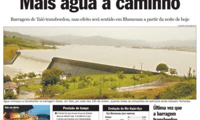 Chuva em SC_Barragem de Taió transborda e risco de enchente no Vale do Itajaí, Cristian Edel Weiss, Cristian Weiss, Zero Hora, Jornal de Santa Catarina e Diário Catarinense