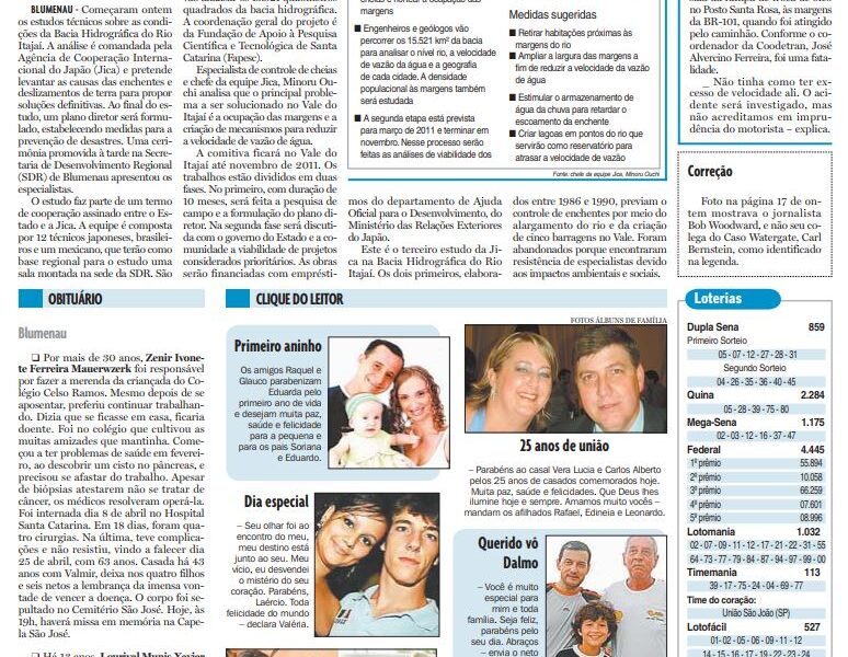 Estudo prevê soluções contra as enchentes em Santa Catarina, Blumenau e Vale do Itajaí por Cristian Weiss, Cristian Edel Weiss, Jornal de Santa Catarina, RBS e NSC Comunicação