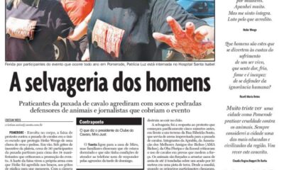 Selvageria dos homens puxada de cavalos em Pomerode animais Cristian Edel Weiss Cristian Weiss Jornal de Santa Catarina jornalista de dados multimídia Alemanha Brasil