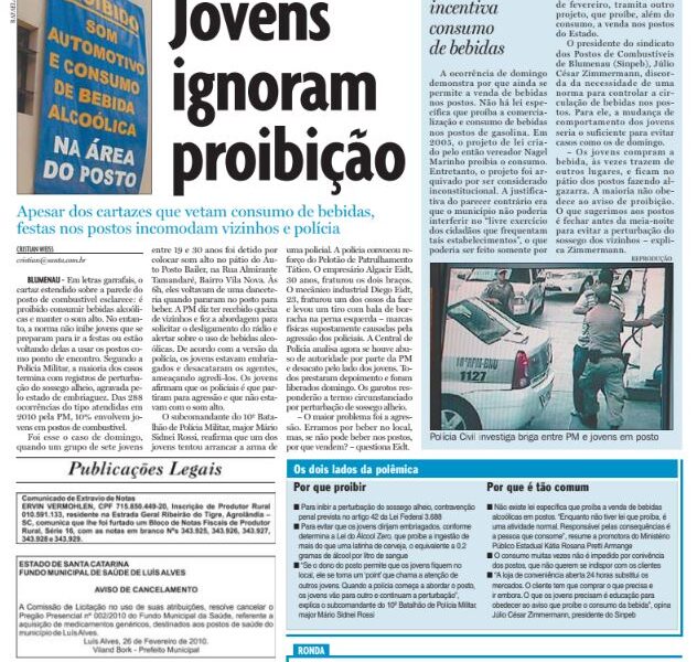 jovens ignoram proibicao blumenau polícia militar sossego bagunça bebedeira Cristian Edel Weiss Jornal de Santa Catarina jornalista de dados multimídia Alemanha Brasil