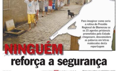 presídio de blumenau lotado falta agentes segurança pública estatística crimes secretaria sacada Cristian Edel Weiss Jornal de Santa Catarina jornalista de dados multimídia Alemanha Brasil