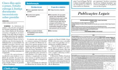 relatorio do deap incompleto atraso presidio de blumenau segurança assalto Cristian Edel Weiss Jornal de Santa Catarina jornalista de dados multimídia Alemanha Brasil