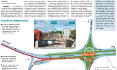 Dia da abertura do Viaduto da Mafisa no trânsito de Blumenau sobre a BR-470 na Dr Pedro Zimmermann pelo jornalista Cristian Weiss Cristian Edel Weiss para RBS NSC Comunicação Santa Catarina 1