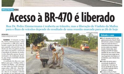 Viaduto da Mafisa com BR-470 e Dr Pedro Zimmermann aberto ao trânsito em Blumenau Cristian Weiss Cristian Edel Weiss NSC Comunicação RBS Jornal de Santa Catarina